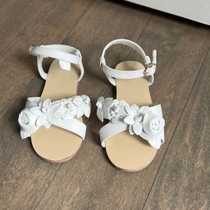 Janie and Jack White Floral Kids Sandals